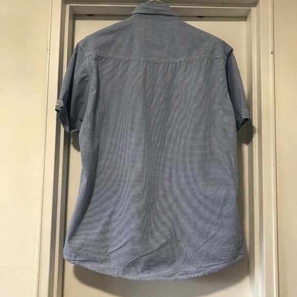 Paper Denim & Cloth 100% Cotton Checkered Collared Button Down Blue Men's Large - Picture 5 of 9